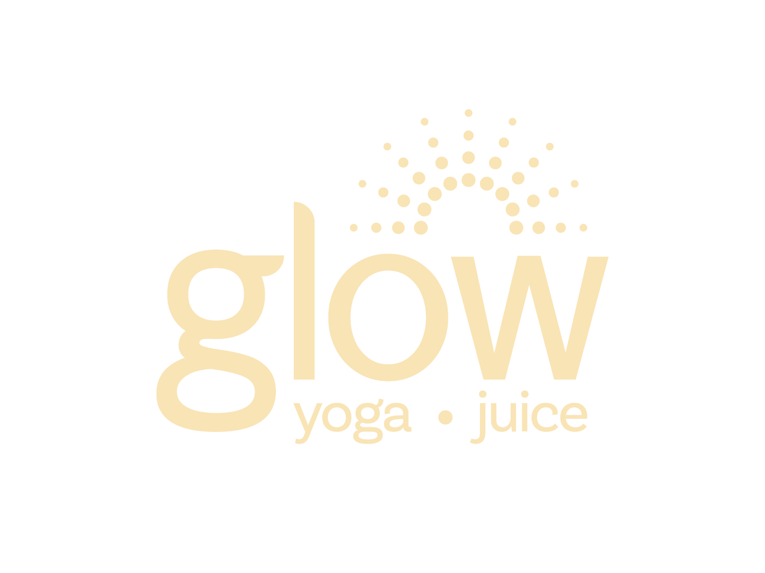 Glow Yoga and Juice Primary Logo set over an orange background