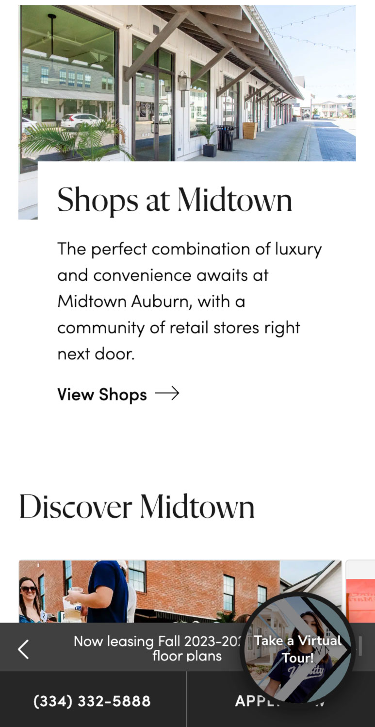 The shops at Midtown home page tile